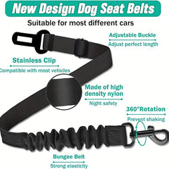 2pcs Dog Car Seat Belt Retractable Traction Rope Walking Leash