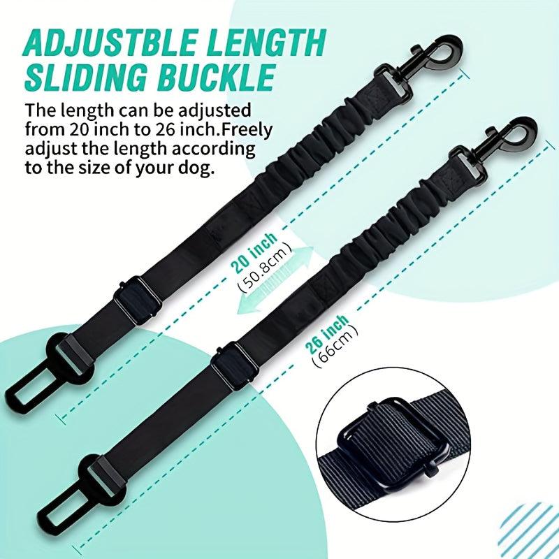 2pcs Dog Car Seat Belt Retractable Traction Rope Walking Leash