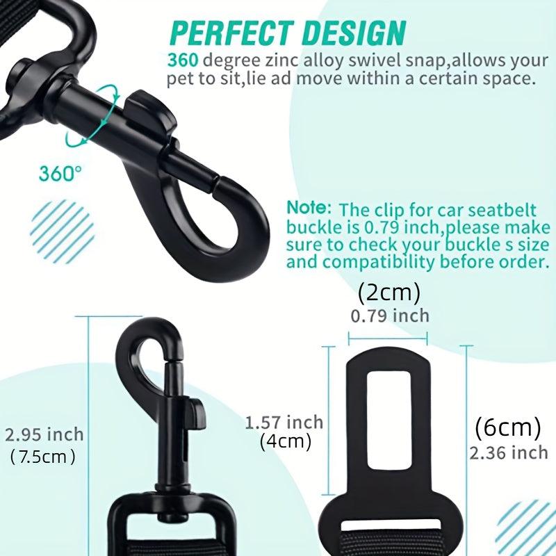 2pcs Dog Car Seat Belt Retractable Traction Rope Walking Leash