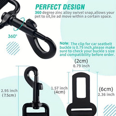 2pcs Dog Car Seat Belt Retractable Traction Rope Walking Leash