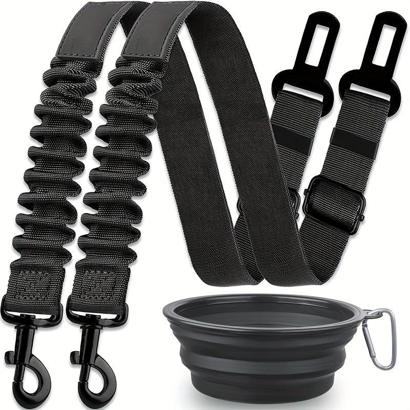 2pcs Dog Car Seat Belt Retractable Traction Rope Walking Leash