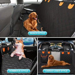 Waterproof Dog Car Seat Cover with Storage Pockets