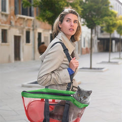 Breathable Pet Handbag for Outdoor Travel, Washable Cat and Dog Carrier Bag