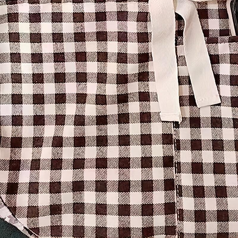 Plaid Print Pet Carrier Bag Cat Dog Crossbody Bag