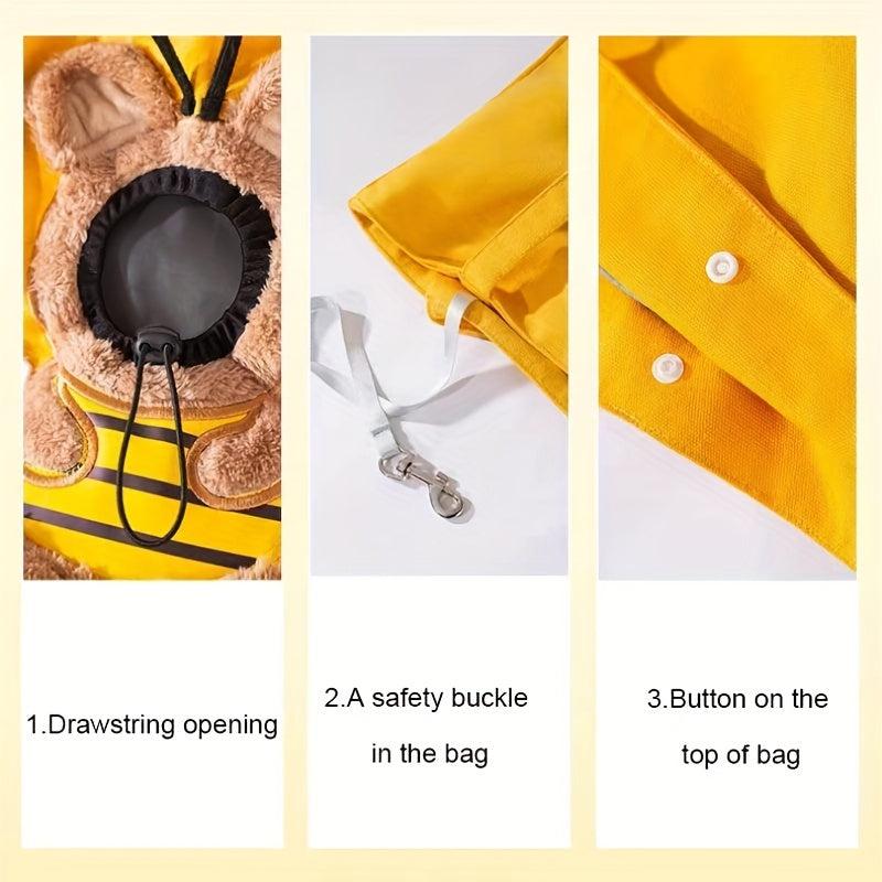 Bee Pattern Pet Carrier Bag for Dogs and Cats - Travel Tote with Accessories