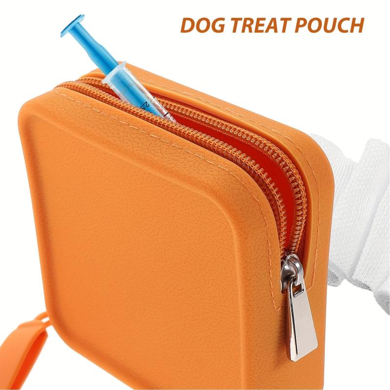 Silicone Dog Bag Small Bag Pet Walking Bag Zipper Dog Treat Pouch