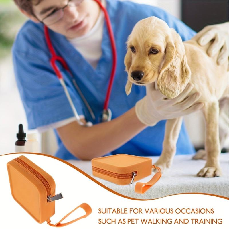 Silicone Dog Bag Small Bag Pet Walking Bag Zipper Dog Treat Pouch