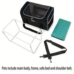 Portable Outdoor Pet Carrier for Cat Dog Travel - Soft Framed Pet Carrier