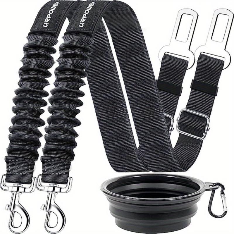 3pcs Set Adjustable Pet Seat Belt Retractable Safety Car Harness for Dogs