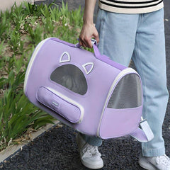 Foldable Cat Backpack Pet Carrier Bag Breathable Mesh Portable Handbag