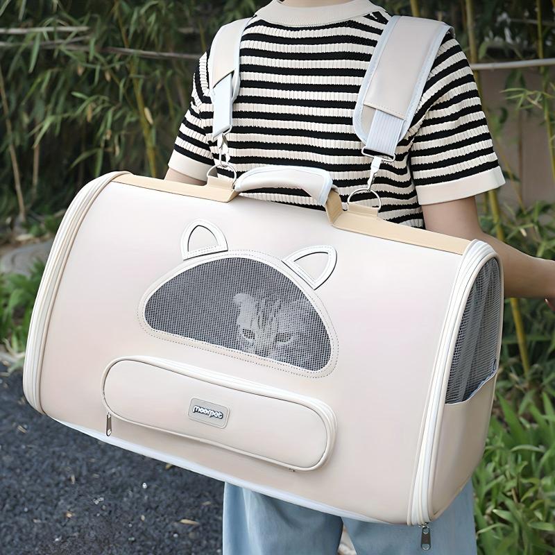Foldable Cat Backpack Pet Carrier Bag Breathable Mesh Portable Handbag