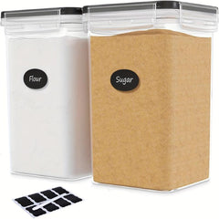 2 Airtight Pet Food Storage Containers 2L BPA Plastic with Labels and Marker