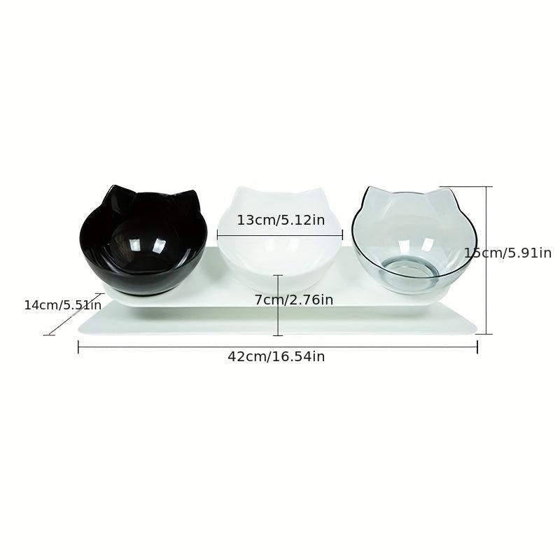 3-in-1 Elevated Pet Feeding Bowls for Dog & Cat with Stand