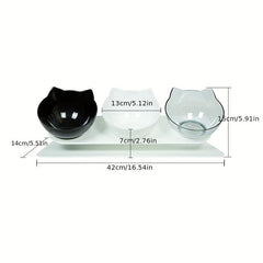 3-in-1 Elevated Pet Feeding Bowls for Dog & Cat with Stand