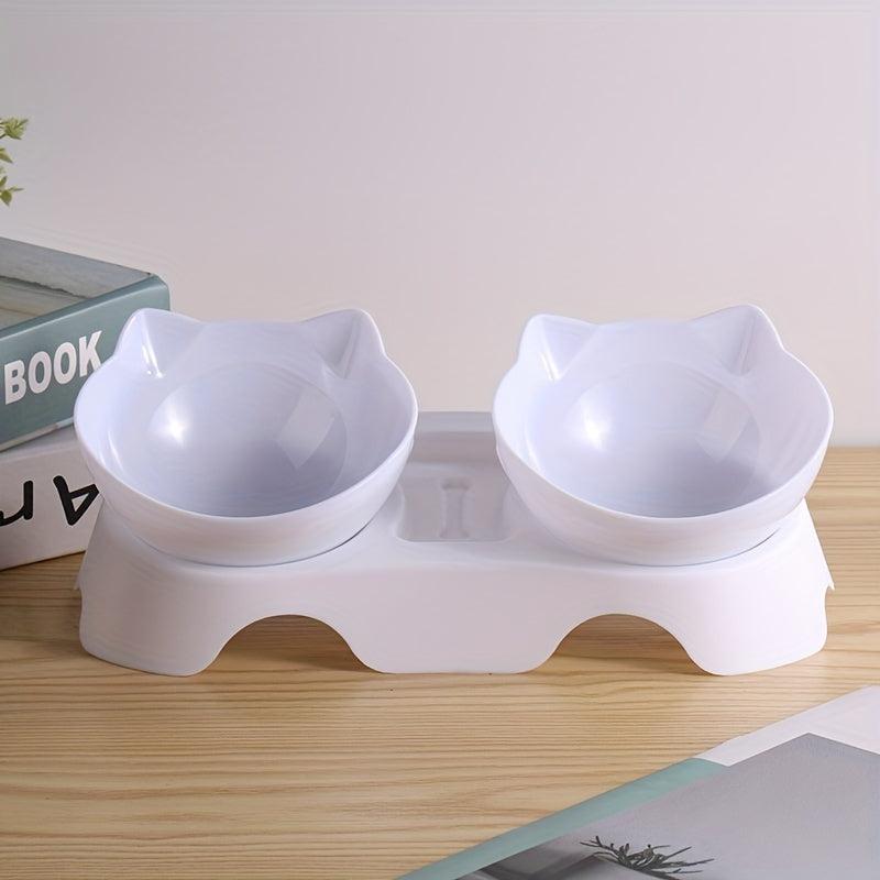 Raised Pet Double Food Bowls Non slip Ceramic Cat Dishes Bowl Dog Food Bowl