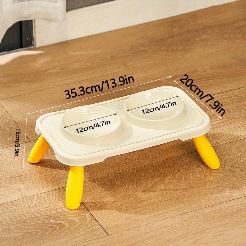 Elevated Double Pet Food Bowl for Healthy Pets