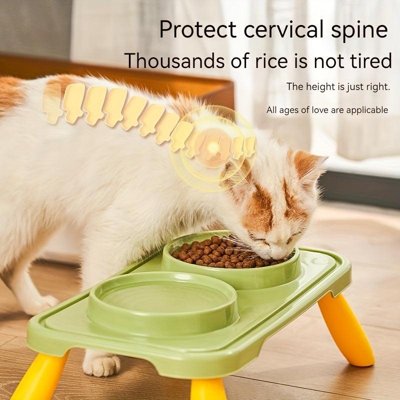 Elevated Double Pet Food Bowl for Healthy Pets