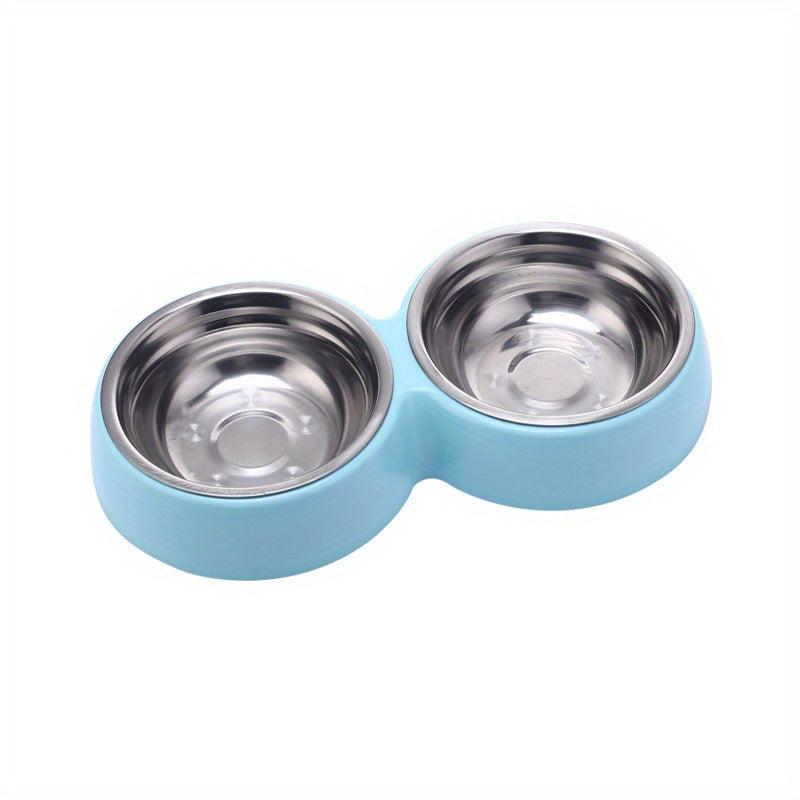 Stainless Steel Dog Food & Water Bowl Set with Non-slip Stand