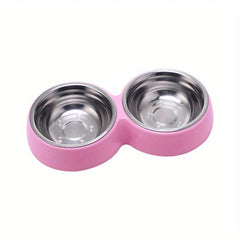 Stainless Steel Dog Food & Water Bowl Set with Non-slip Stand