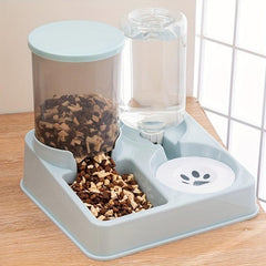 2 In 1 Tilted Automatic Cat Feeder Water Dispenser Set