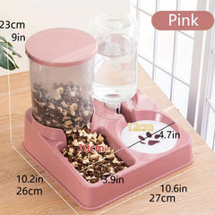 2 In 1 Tilted Automatic Cat Feeder Water Dispenser Set