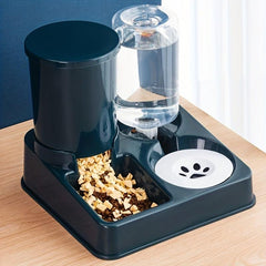 2 In 1 Tilted Automatic Cat Feeder Water Dispenser Set