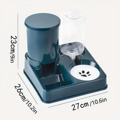 2 In 1 Tilted Automatic Cat Feeder Water Dispenser Set