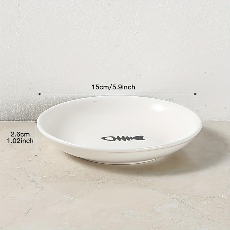 Elevated Ceramic Cat Bowl with Iron Stand