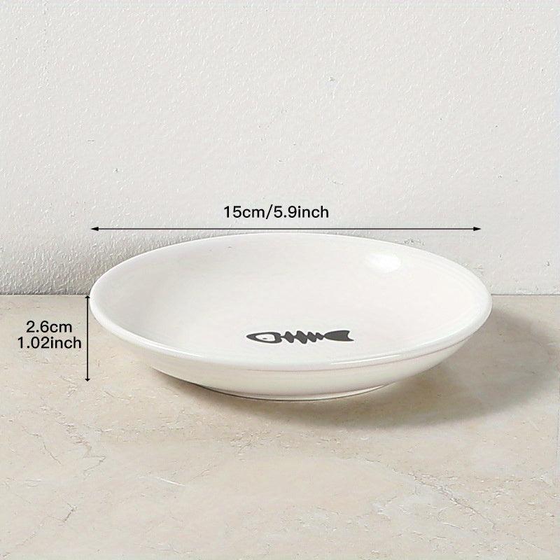 Elevated Ceramic Cat Bowl with Iron Stand