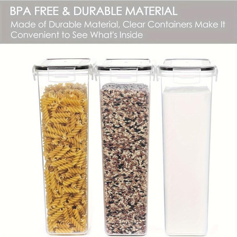 3 Rectangle Pet Food Storage Containers With Lids Airtight BPA Plastic 2 4L