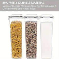3 Rectangle Pet Food Storage Containers With Lids Airtight BPA Plastic 2 4L