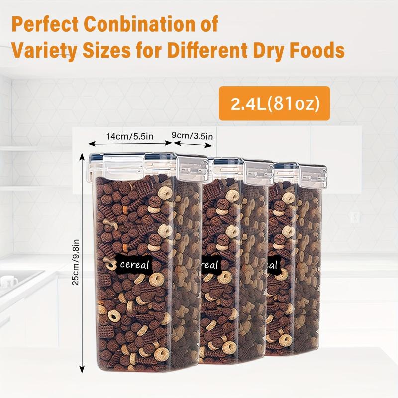 3 Rectangle Pet Food Storage Containers With Lids Airtight BPA Plastic 2 4L