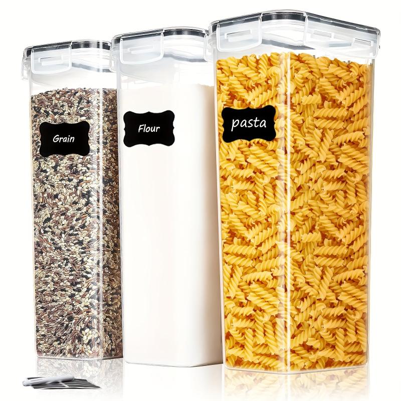 3 Rectangle Pet Food Storage Containers With Lids Airtight BPA Plastic 2 4L