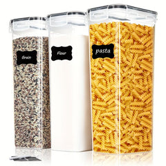 3 Rectangle Pet Food Storage Containers With Lids Airtight BPA Plastic 2 4L