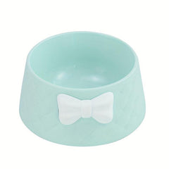 Argyle Pattern Bowknot Pet Bowl Non-slip Cat Food Water Feeder Bowl