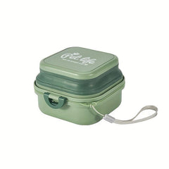 Collapsible Pet Double Bowls Portable Plastic Leak Proof Dog Food Water Bowl
