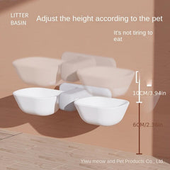 Wall Mounted Pet Double Bowls Elevated Dog Food And Water Bowl Set