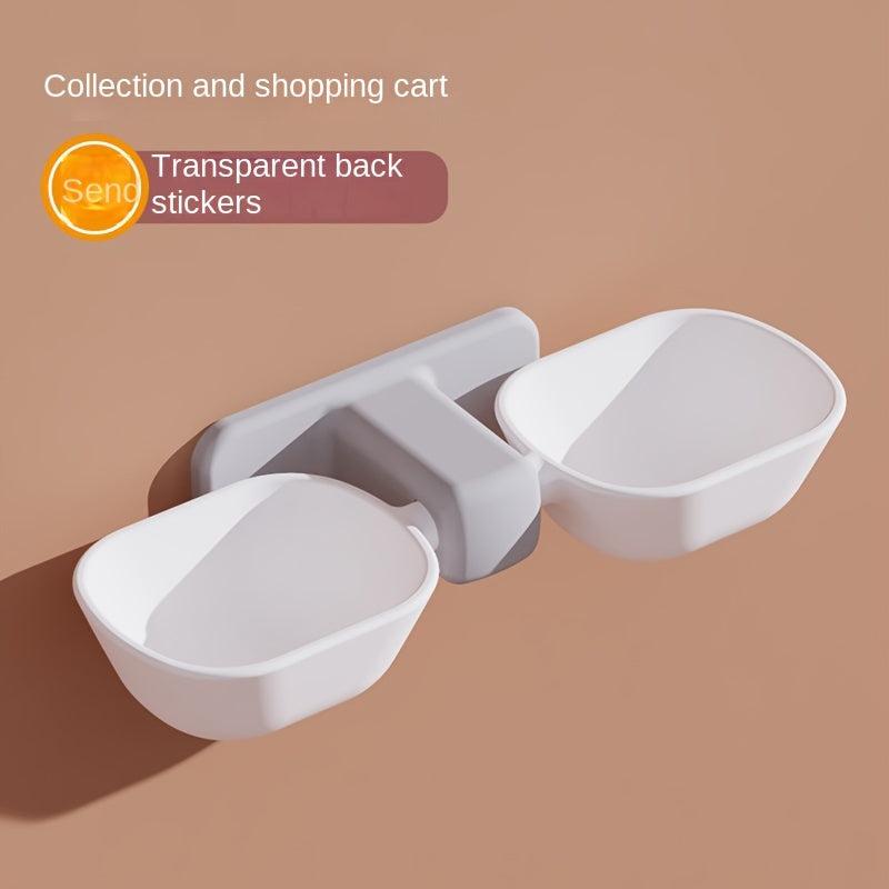 Wall Mounted Pet Double Bowls Elevated Dog Food And Water Bowl Set