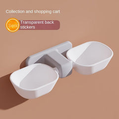 Wall Mounted Pet Double Bowls Elevated Dog Food And Water Bowl Set