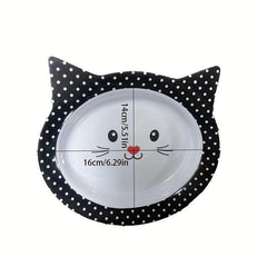 Cat Face Shaped Pet Bowl Plastic Cat Food Bowl Water Dish Bowl Non-slip Bottom