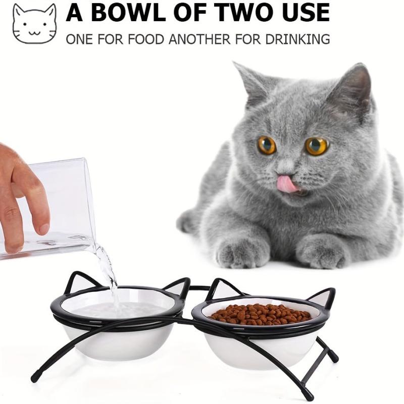 Ceramic Raised Cat Food Bowls 300ml