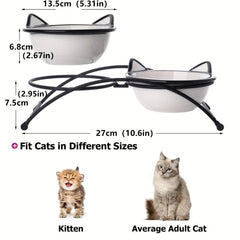 Ceramic Raised Cat Food Bowls 300ml