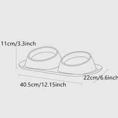 Stainless Steel Double Pet Bowls - Food & Water Set for Dog or Cat