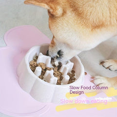 Slow Feeder Pet Bowl For Dog Cat Anxiety Relief Slow Food Feeding