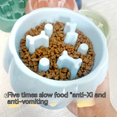 Slow Feeder Pet Bowl For Dog Cat Anxiety Relief Slow Food Feeding