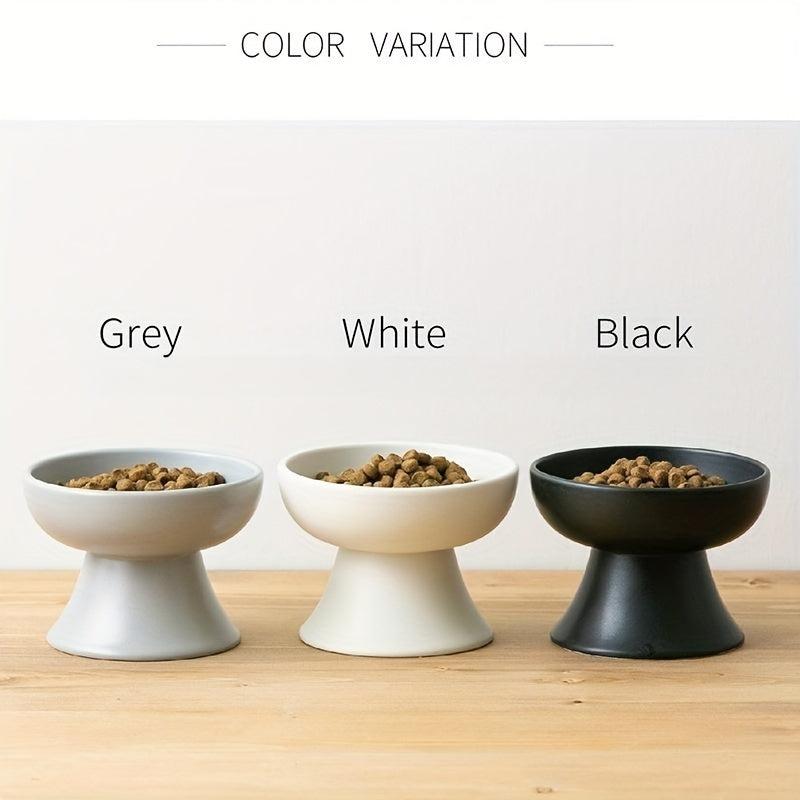 Ceramic Elevated Cat Bowl Inclined Food Water Bowl for Indoor Cats