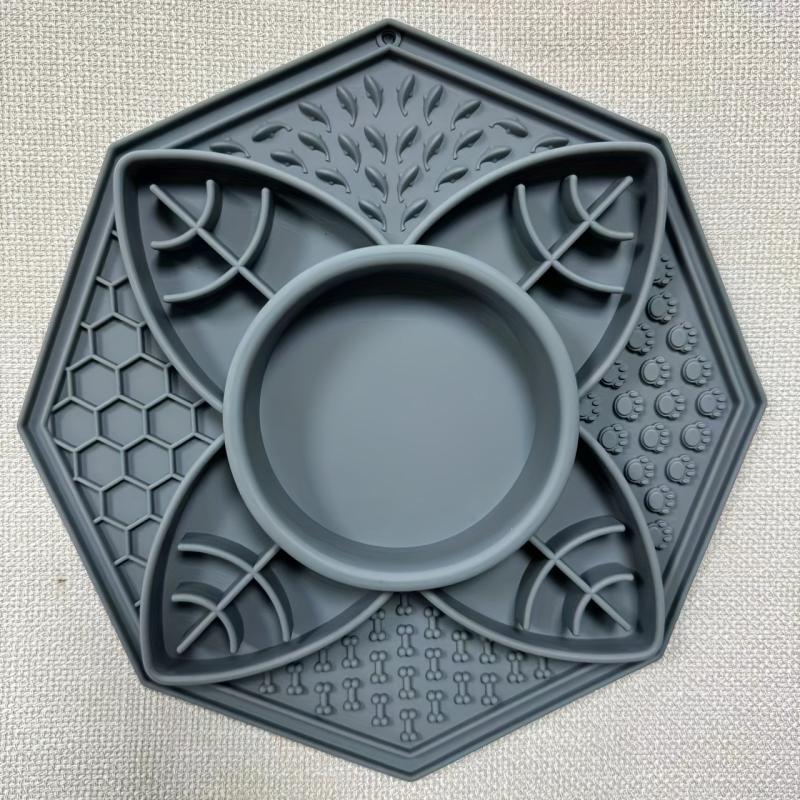 Slow Feed Dog Bowl Silicone Licking Bowl with Suction Cup Puzzle Feeding Pad