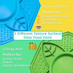 Slow Feed Dog Bowl Silicone Licking Bowl with Suction Cup Puzzle Feeding Pad
