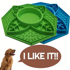 Slow Feed Dog Bowl Silicone Licking Bowl with Suction Cup Puzzle Feeding Pad