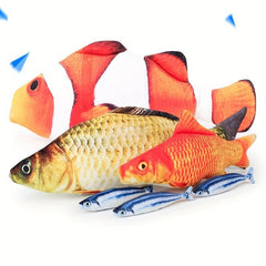 Simulation Fish Pet Plush Toy Chew Durable Cat Toy Interactive Supply